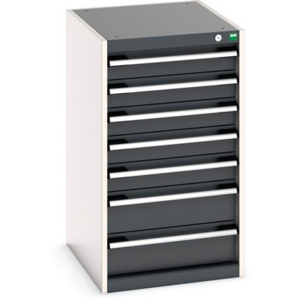 Cubio Drawer Cabinet, 7 Drawers, Anthracite Grey/Light Grey, 900 x 525 x 650mm