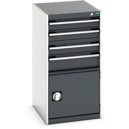 Cubio Drawer Cabinet, 4 Drawers, Anthracite Grey/Light Grey, 1000 x 525 x 650mm