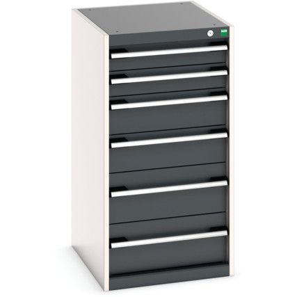 Cubio Drawer Cabinet, 6 Drawers, Anthracite Grey/Light Grey, 1000 x 525 x 650mm