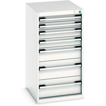 Cubio Drawer Cabinet, 7 Drawers, Light Grey, 1000 x 525 x 650mm