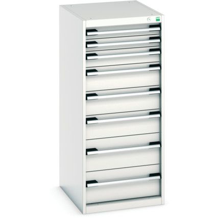 Cubio Drawer Cabinet, 8 Drawers, Light Grey, 1200 x 525 x 650mm