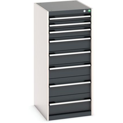 Cubio Drawer Cabinet, 8 Drawers, Anthracite Grey/Light Grey, 1200 x 525 x 650mm