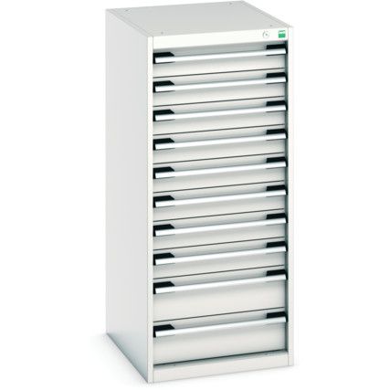 Cubio Drawer Cabinet, 10 Drawers, Light Grey, 1200 x 525 x 650mm