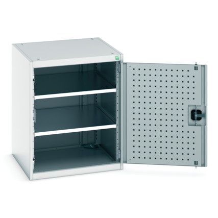 Cubio Storage Cabinet, Single Perfo Door, Light Grey, 800 x 650 x 650mm