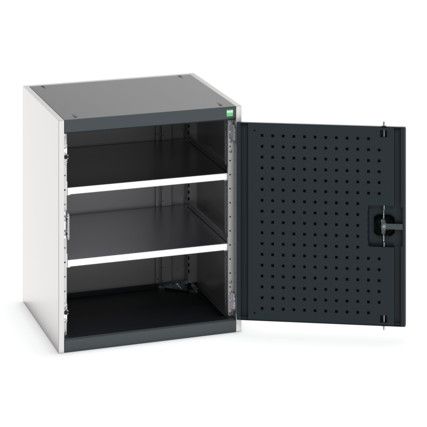 Cubio Storage Cabinet, Single Perfo Door, Anthracite Grey, 800 x 650 x 650mm