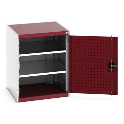 Cubio Storage Cabinet, Single Perfo Door, Red, 800 x 650 x 650mm