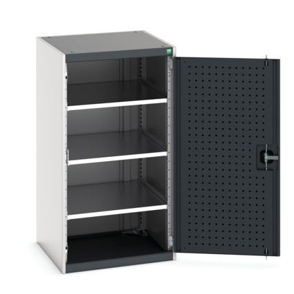 Cubio Storage Cabinet, Single Perfo Door, Anthracite Grey, 1200 x 650 x 650mm