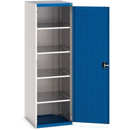 Cubio Storage Cabinet, Single Perfo Door, Blue, 2000 x 650 x 650mm