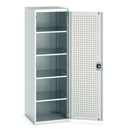 Cubio Storage Cabinet, Single Perfo Door, Light Grey, 2000 x 650 x 650mm