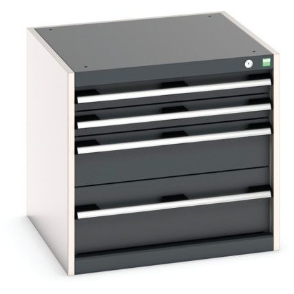 Cubio Drawer Cabinet, 5 Drawers, Anthracite Grey/Light Grey, 600 x 650 x 650mm