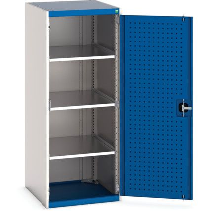 Cubio Storage Cabinet, Single Perfo Door, Blue, 1600 x 650 x 650mm