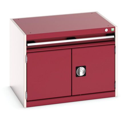 Cubio Drawer Cabinet, 1 Drawers, Light Grey/Red, 600 x 800 x 650mm