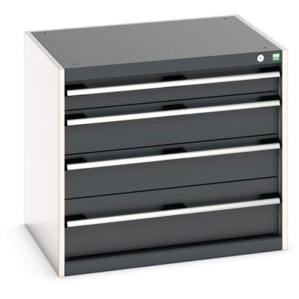 Cubio Drawer Cabinet, 4 Drawers, Anthracite Grey/Light Grey, 700 x 800 x 650mm