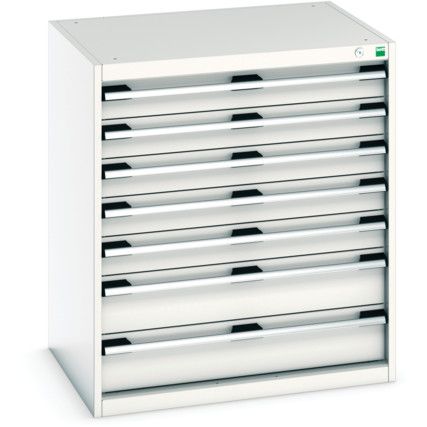 Cubio Drawer Cabinet, 7 Drawers, Light Grey, 900 x 800 x 650mm