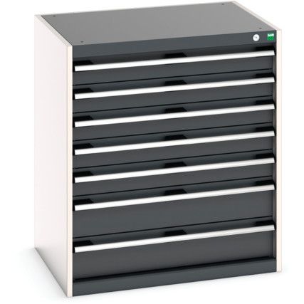 Cubio Drawer Cabinet, 7 Drawers, Anthracite Grey/Light Grey, 900 x 800 x 650mm