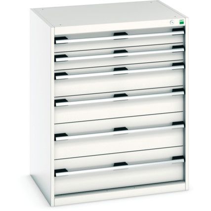 Cubio Drawer Cabinet, 6 Drawers, Light Grey, 1000 x 800 x 650mm