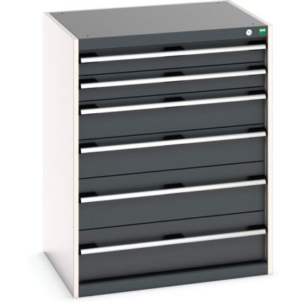 Cubio Drawer Cabinet, 6 Drawers, Anthracite Grey/Light Grey, 1000 x 800 x 650mm