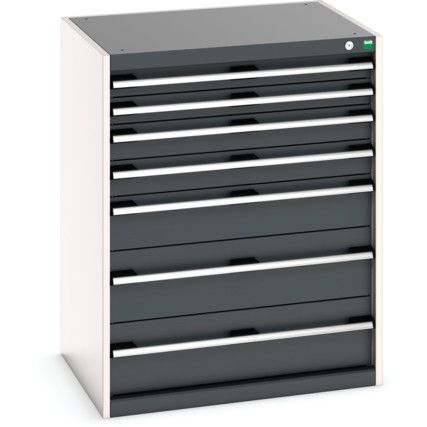 Cubio Drawer Cabinet, 7 Drawers, Anthracite Grey/Light Grey, 1000 x 800 x 650mm