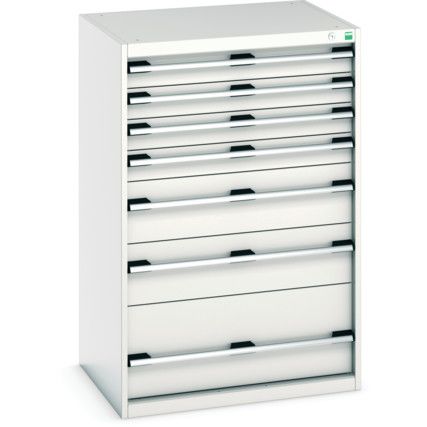 Cubio Drawer Cabinet, 7 Drawers, Light Grey, 1200 x 800 x 650mm