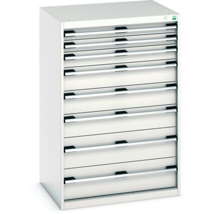 Cubio Drawer Cabinet, 8 Drawers, Light Grey, 1200 x 800 x 650mm