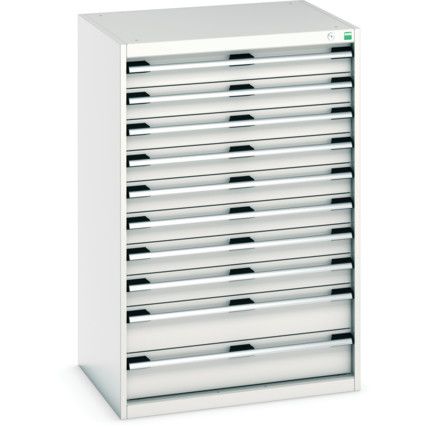 Cubio Drawer Cabinet, 10 Drawers, Light Grey, 1200 x 800 x 650mm