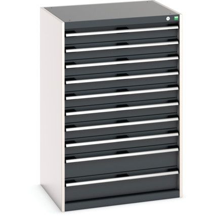 Cubio Drawer Cabinet, 10 Drawers, Anthracite Grey/Light Grey, 1200 x 800 x 650mm