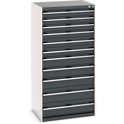 Cubio Drawer Cabinet, 11 Drawers, Light Grey, 1600 x 800 x 650mm