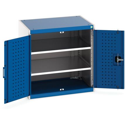 Cubio Storage Cabinet, 2 Doors, Blue, 800 x 800 x 650mm