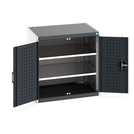 Cubio Storage Cabinet, 2 Doors, Anthracite Grey, 800 x 800 x 650mm