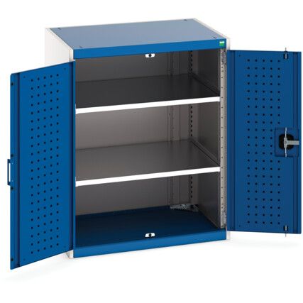 Cubio Storage Cabinet, 2 Perfo Doors, Blue, 1000 x 800 x 650mm