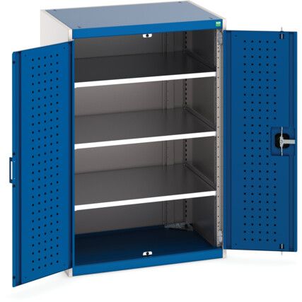 Cubio Storage Cabinet, 2 Perfo Doors, Blue, 1200 x 800 x 650mm