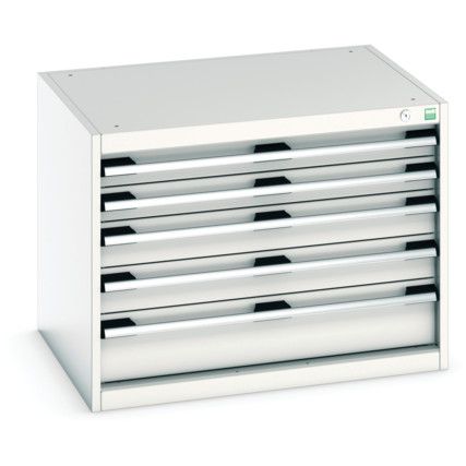 Cubio Drawer Cabinet, 5 Drawers, Light Grey, 600 x 800 x 650mm