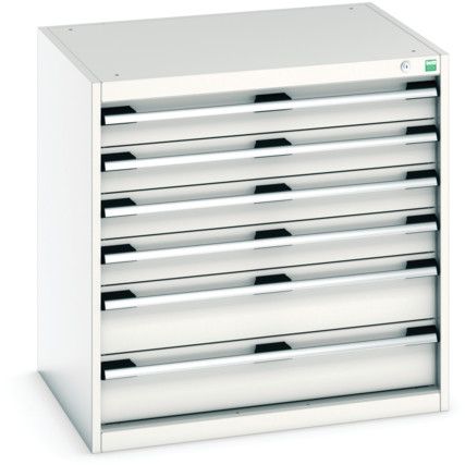 Cubio Drawer Cabinet, 6 Drawers, Light Grey, 800 x 800 x 650mm