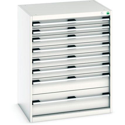 Cubio Drawer Cabinet, 8 Drawers, Light Grey, 1000 x 800 x 650mm