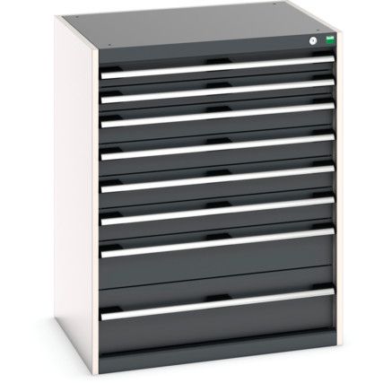 Cubio Drawer Cabinet, 8 Drawers, Anthracite Grey/Light Grey, 1000 x 800 x 650mm