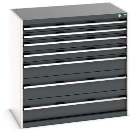 Cubio Drawer Cabinet, 7 Drawers, Anthracite Grey/Light Grey, 1000 x 1050 x 650mm