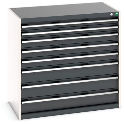 Cubio Drawer Cabinet, 8 Drawers, Anthracite Grey/Light Grey, 1000 x 1050 x 650mm