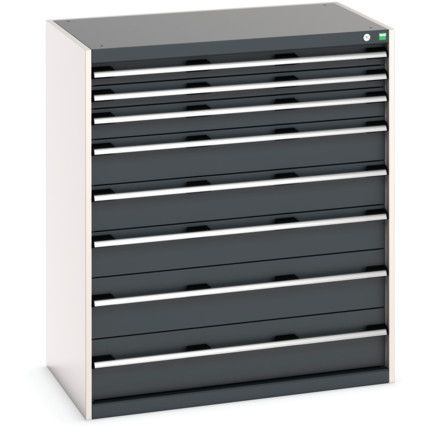 Cubio Drawer Cabinet, 8 Drawers, Anthracite Grey/Light Grey, 1200 x 1050 x 650mm