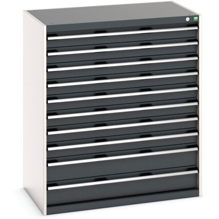 Cubio Drawer Cabinet, 10 Drawers, Anthracite Grey/Light Grey, 1200 x 1050 x 650mm