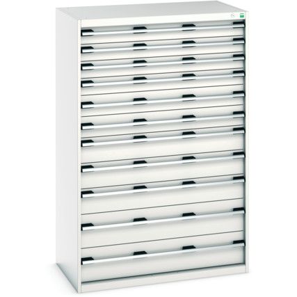 Cubio Drawer Cabinet, 11 Drawers, Light Grey, 1600 x 1050 x 650mm