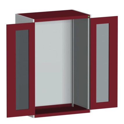 CUBIO SMLF-10616 CUPBOARD HOUSING WITH WINDOW DOOR-LIGHT GREY/RED