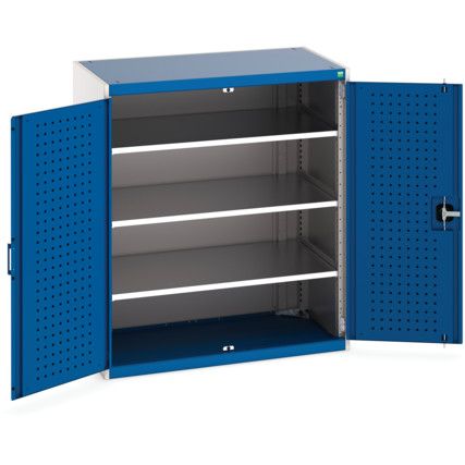 Cubio Storage Cabinet, 2 Perfo Doors, Blue, 1200 x 1050 x 650mm