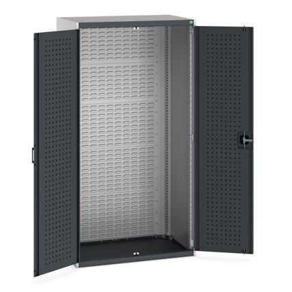 Cubio Storage Cabinet, 2 Doors, Anthracite Grey, 2000 x 1050 x 650mm