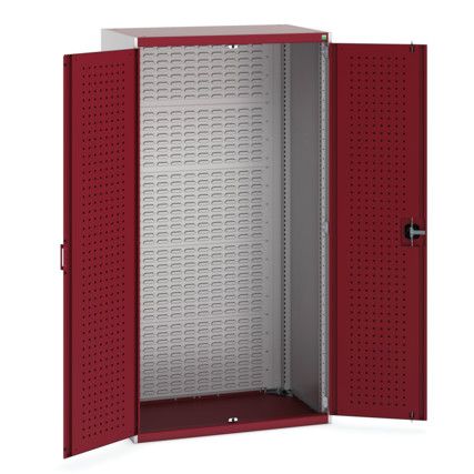 Cubio Storage Cabinet, 2 Doors, Red, 2000 x 1050 x 650mm