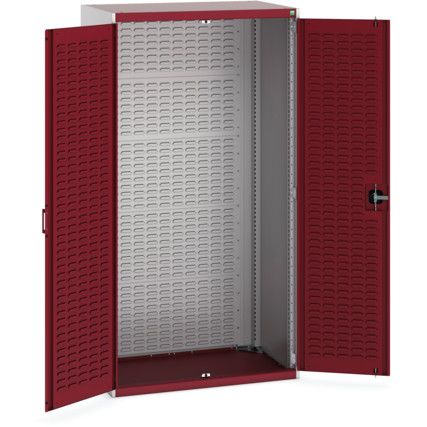 Cubio Storage Cabinet, 2 Doors, Red, 2000 x 1050 x 650mm