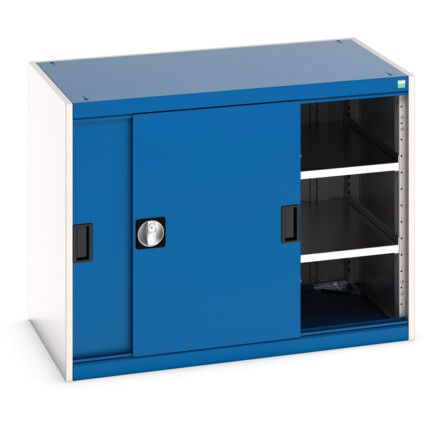 Cubio Storage Cabinet, Single Sliding Door, Blue, 800 x 1050 x 650mm