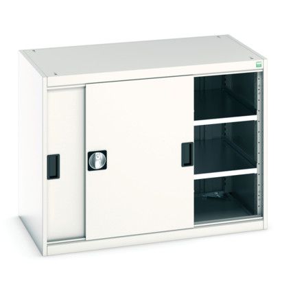 Cubio Storage Cabinet, Single Sliding Door, Light Grey, 800 x 1050 x 650mm