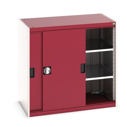 Cubio Storage Cabinet, Single Sliding Door, Red, 1000 x 1050 x 650mm