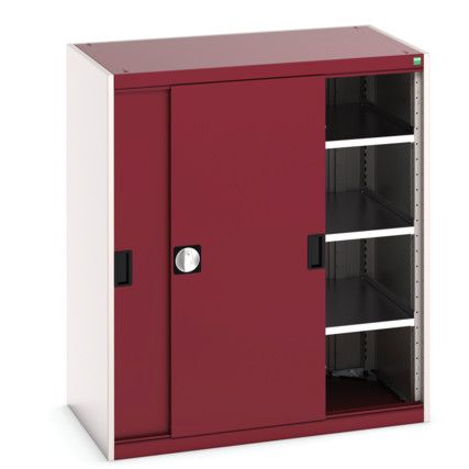 Cubio Storage Cabinet, Single Sliding Door, Red, 1200 x 1050 x 650mm