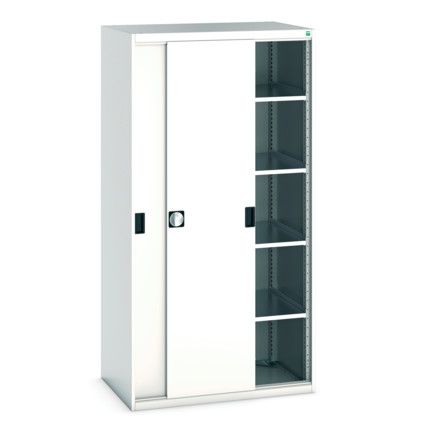 Cubio Storage Cabinet, Single Sliding Door, Light Grey, 2000 x 1050 x 650mm